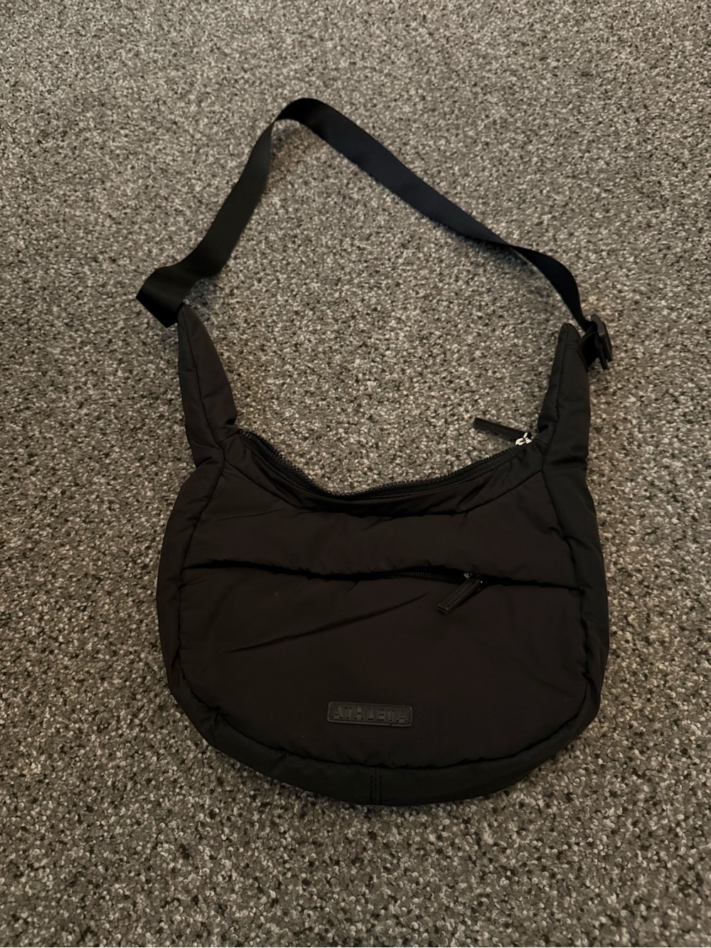 Athleta Black Puffer Shoulder Bag